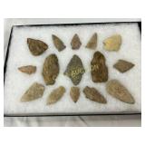 Various Lot of Early Stone Arrowheads, 1 to 2 Inch