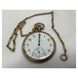 Elgin 15-Jewel Pocket Watch with Chain and Subdial