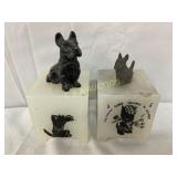 3x6 Acrylic Dog Motif Boxes with Sculptural Dog Fi