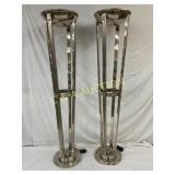 79' Art Deco Floor Lamps by Arthur Sofar, Bronze w