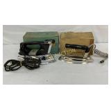 Two Vintage Irons with Boxes, Including Deluxe Non