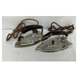 Two Chrome and Bakelite Electric Irons, Measuring