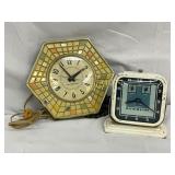 Two Electric Clocks: Hexagonal Mosaic-Wall Clock a