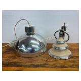 Ceiling Pendant Light Fixtures in Chrome and Cream