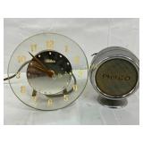 Glass and Chrome Electric Clock and Speaker Set, 3