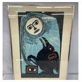 Framed 1970 Woodcut Print by Dale De Armond, 16×22