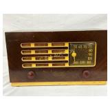 Philco Transitone Wooden AM Radio, Measures 13in b