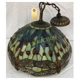 Stained Glass Pendant Lamp with Dragonfly Motif, 1