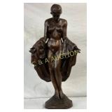Bronze Sculpture of Standing Female Figure Draped