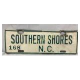 Metal License Plate, 'Southern Shores N.C.' with G