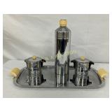 General Electric Chrome Beverage Set on Tray with