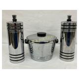 Three Chrome-Plated Kitchenware Items, Including C