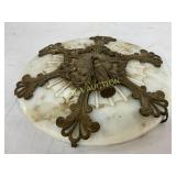 Early 10in Milk Glass Ceiling Light Fixture with D