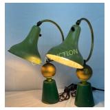 Two Vintage Metal Desk Lamps with Adjustable Shade