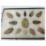 Various Lot of Early Arrowheads Measuring 1in to 2