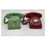 Vintage Rotary Telephones in Red and Green by Stro