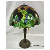 Stained Glass Table Lamp with Fruit and Leaf Desig