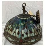 Tiffany-Style Stained Glass Pendant Lamp Shade wit