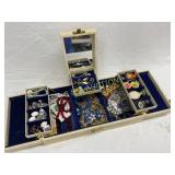 Vintage Assorted Costume Jewelry with Box and Acce