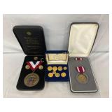 Military Medals and Tokens Collection Featuring Ar