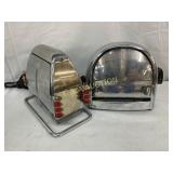 Vintage Chrome Toasters with Decorative Red Knobs
