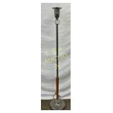 Early Floor Lamp with Chrome Finish, Wood Accent,