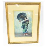 Framed Watercolor Painting 14x18