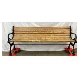 Wooden Bench with Cast Iron Ends, 71 x 21 Inches
