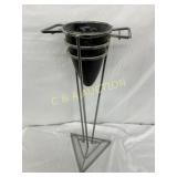 Metal and Plastic Triangular Stand with Tapered Co