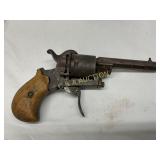 19th-Century Double-Action Revolver with Wooden an