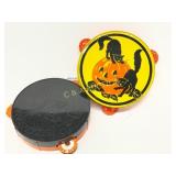 Halloween Tambourines Featuring Black Cats and Jac