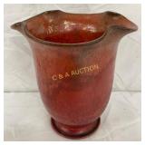 Early Cole Chrome Red Sculpted Vase, 7ï¿½6 Inches
