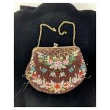 Small Beaded Handbag with Chain Handle, 