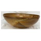 Large Handcrafted Pottery Bowl with Sunset Mountai