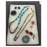 Costume Jewelry Including Necklaces, Earrings, Pin