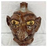 GF Cole Face Jug, 8in. Tall, Signed and Dated ï¿½88