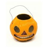 Early Papier-Mï¿½chï¿½ Jack-oï¿½-Lantern w/ Wire Handle