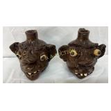 GF Cole Face Jugs, Sanford, North Carolina, 3 1/2