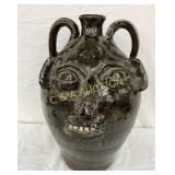 BB Craig Signed Double Face Alkaline Glaze Jug, 16