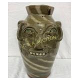 BB Craig Swirl Face Pottery Churn, 16in. Tall, Mar