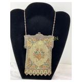 Whiting & Davis Co. Mesh Evening Bag with Floral E