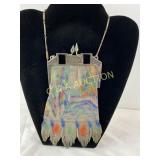 Vintage Whiting & Davis Mesh Purse with Enamel Acc