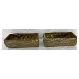 Two Glazed Pottery Planters, 3ï¿½8 Inches Each