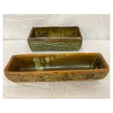 Rectangular Glazed Ceramic Planters with Textured