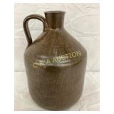 Brown Glazed Pottery Jug with Handle, 8ï¿½5 Inches