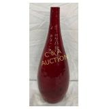 Triple-Stamped AR Cole Red Glaze Pottery Lamp Base