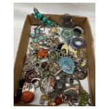 Costume Jewelry Lot with Brooches, Pendants, and P