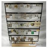 Fashion Earrings on Metal Display Stand