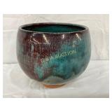 Signed Ben Owens III Pottery Rose Bowl, Chinese Bl