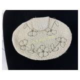 6ï¿½4.5 White Beaded Floral Evening Purse, Made in B